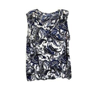Women's Sleeveless Paisley Print V Neck‎ Tank Tops Blouse Shirts
